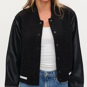 Six Fifty York Bomber jacket with faux leather sleeves